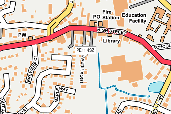 PE11 4SZ map - OS OpenMap – Local (Ordnance Survey)