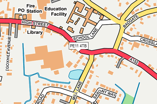 PE11 4TB map - OS OpenMap – Local (Ordnance Survey)