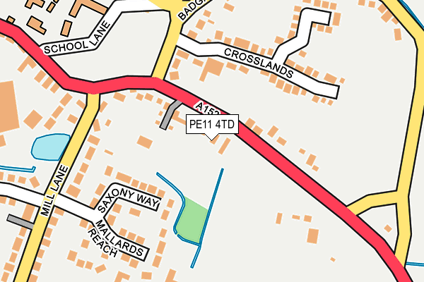PE11 4TD map - OS OpenMap – Local (Ordnance Survey)