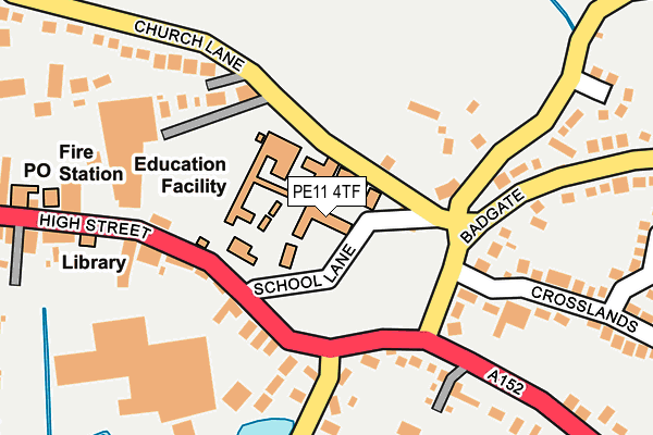 PE11 4TF map - OS OpenMap – Local (Ordnance Survey)