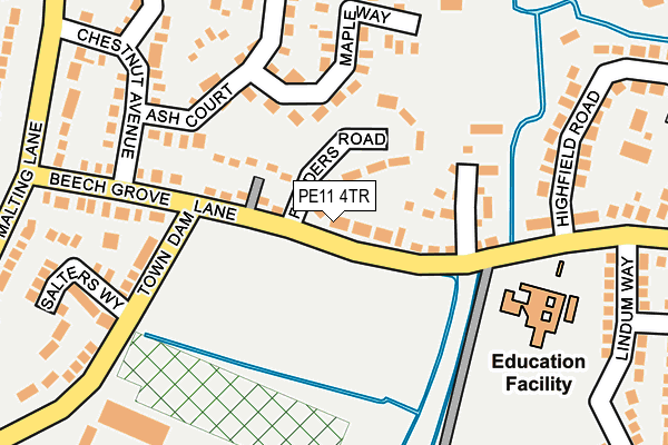 PE11 4TR map - OS OpenMap – Local (Ordnance Survey)