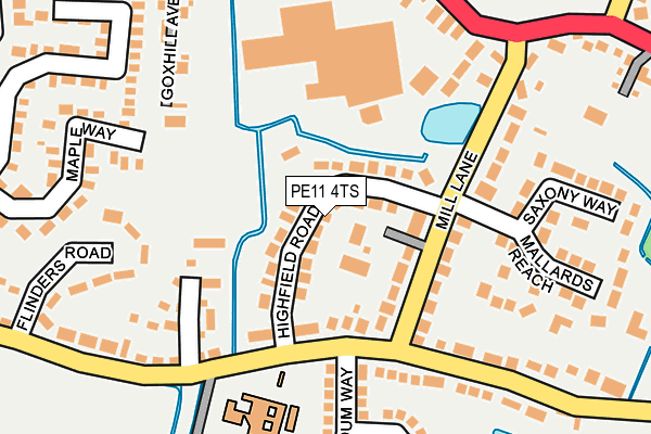 PE11 4TS map - OS OpenMap – Local (Ordnance Survey)