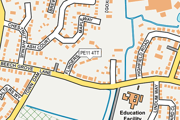 PE11 4TT map - OS OpenMap – Local (Ordnance Survey)