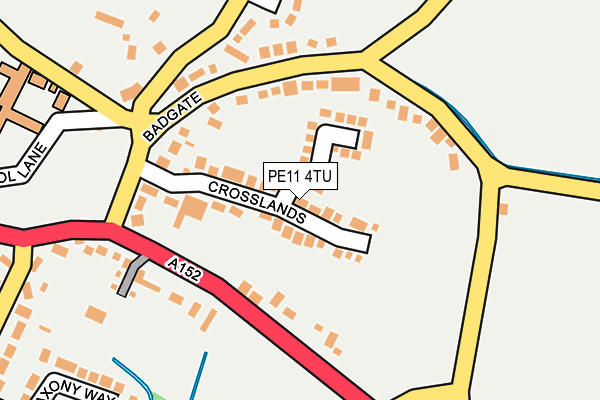 PE11 4TU map - OS OpenMap – Local (Ordnance Survey)