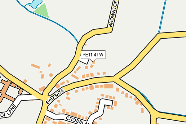 PE11 4TW map - OS OpenMap – Local (Ordnance Survey)