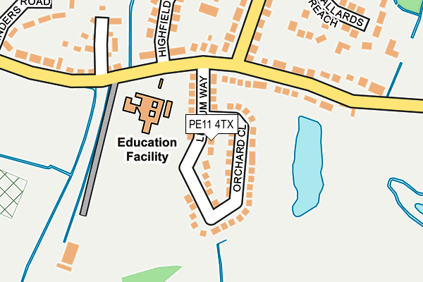 PE11 4TX map - OS OpenMap – Local (Ordnance Survey)