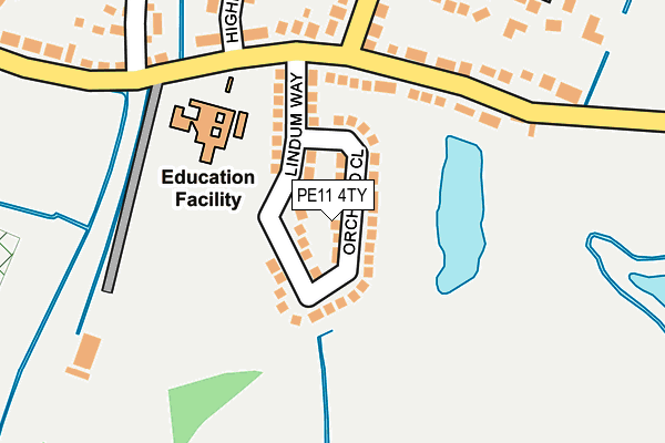 PE11 4TY map - OS OpenMap – Local (Ordnance Survey)