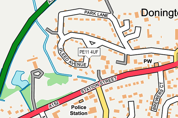 PE11 4UF map - OS OpenMap – Local (Ordnance Survey)