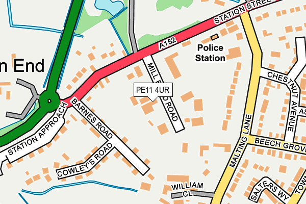 PE11 4UR map - OS OpenMap – Local (Ordnance Survey)