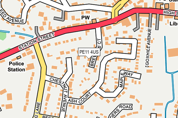 PE11 4US map - OS OpenMap – Local (Ordnance Survey)