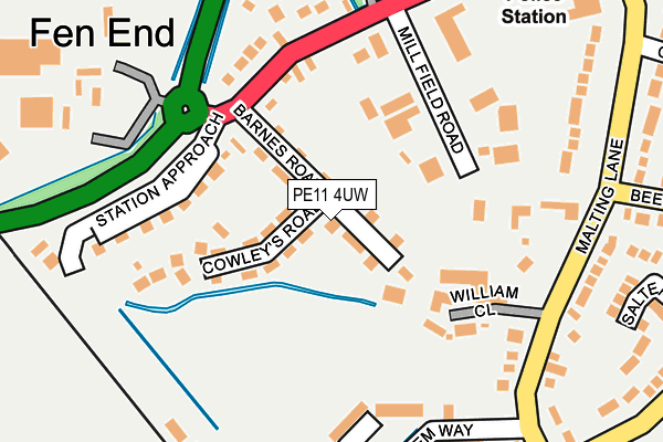 PE11 4UW map - OS OpenMap – Local (Ordnance Survey)