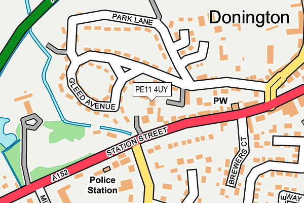 PE11 4UY map - OS OpenMap – Local (Ordnance Survey)