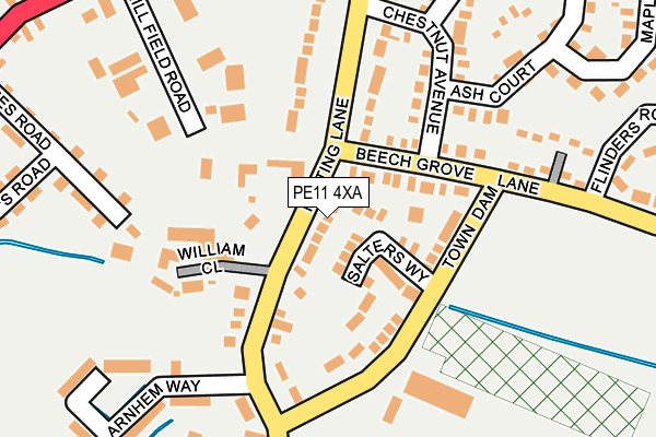 PE11 4XA map - OS OpenMap – Local (Ordnance Survey)
