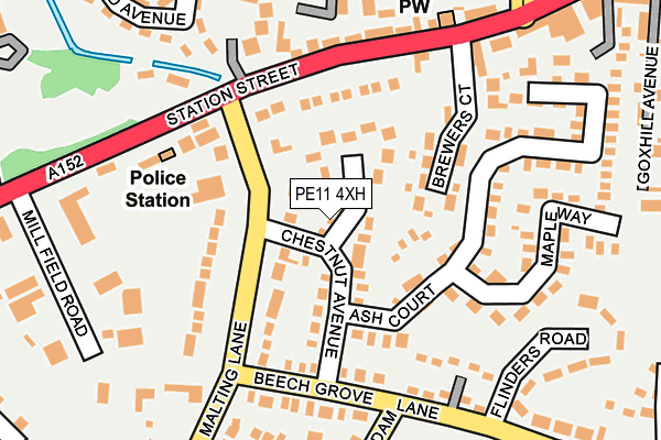 PE11 4XH map - OS OpenMap – Local (Ordnance Survey)