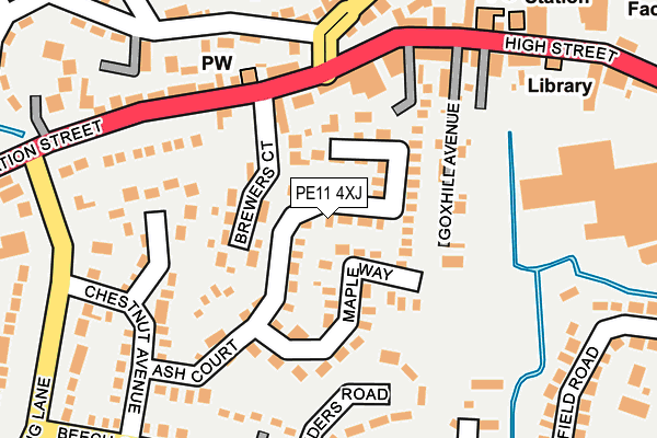 PE11 4XJ map - OS OpenMap – Local (Ordnance Survey)