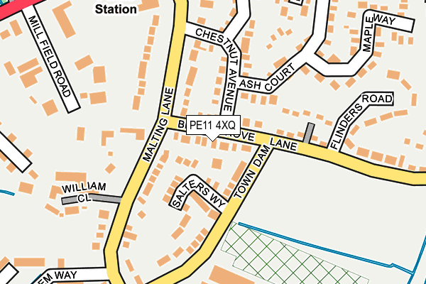 PE11 4XQ map - OS OpenMap – Local (Ordnance Survey)