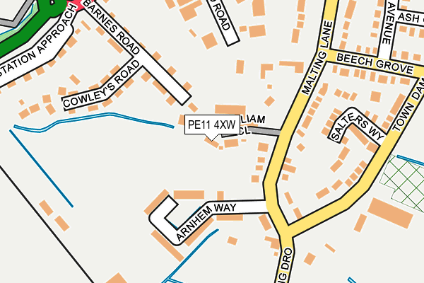 PE11 4XW map - OS OpenMap – Local (Ordnance Survey)
