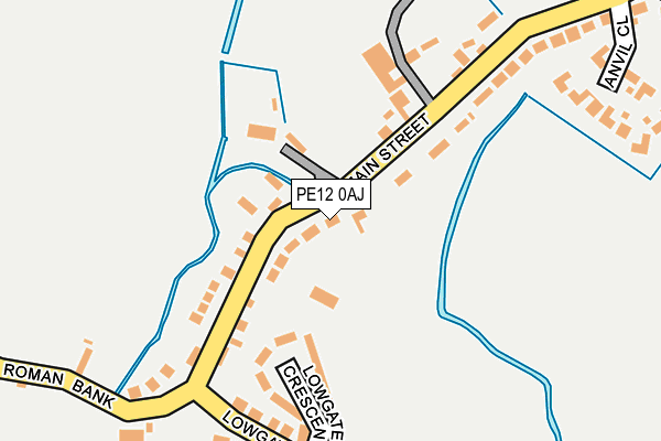 PE12 0AJ map - OS OpenMap – Local (Ordnance Survey)
