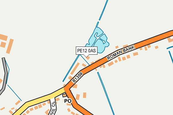 PE12 0AS map - OS OpenMap – Local (Ordnance Survey)