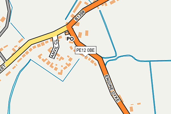 PE12 0BE map - OS OpenMap – Local (Ordnance Survey)