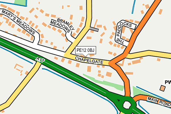 PE12 0BJ map - OS OpenMap – Local (Ordnance Survey)