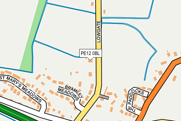 PE12 0BL map - OS OpenMap – Local (Ordnance Survey)