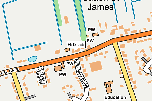 PE12 0EE map - OS OpenMap – Local (Ordnance Survey)