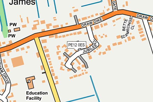 PE12 0ES map - OS OpenMap – Local (Ordnance Survey)