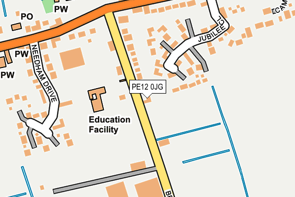 PE12 0JG map - OS OpenMap – Local (Ordnance Survey)