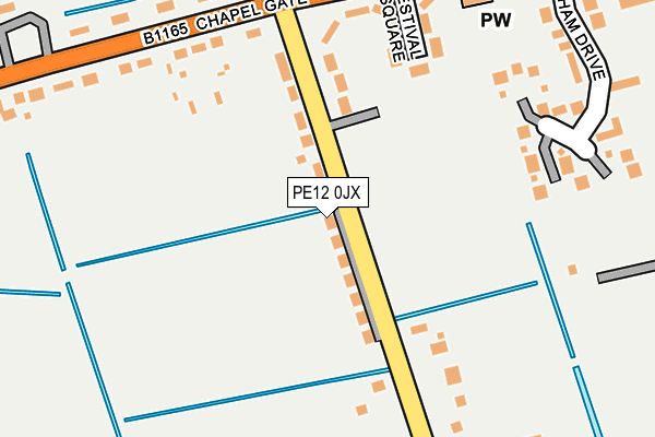PE12 0JX map - OS OpenMap – Local (Ordnance Survey)