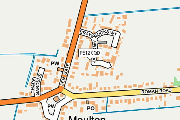 PE12 0QD map - OS OpenMap – Local (Ordnance Survey)