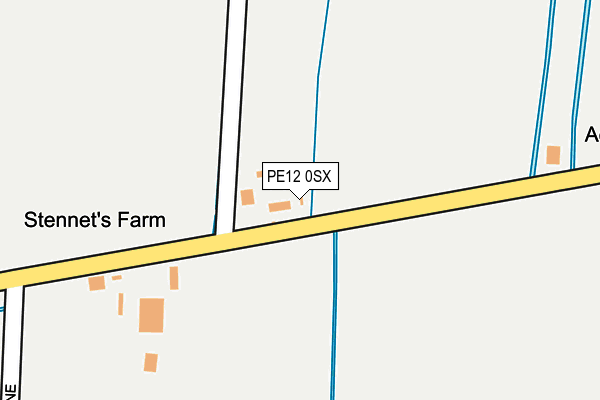 PE12 0SX map - OS OpenMap – Local (Ordnance Survey)