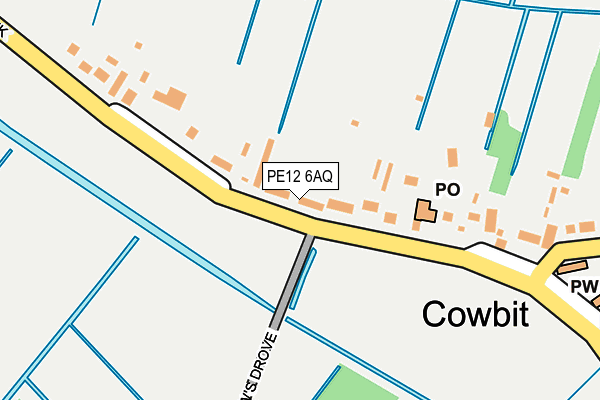 PE12 6AQ map - OS OpenMap – Local (Ordnance Survey)