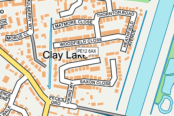 PE12 6AX map - OS OpenMap – Local (Ordnance Survey)