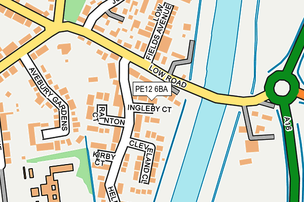 PE12 6BA map - OS OpenMap – Local (Ordnance Survey)