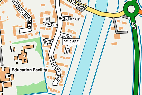 PE12 6BE map - OS OpenMap – Local (Ordnance Survey)