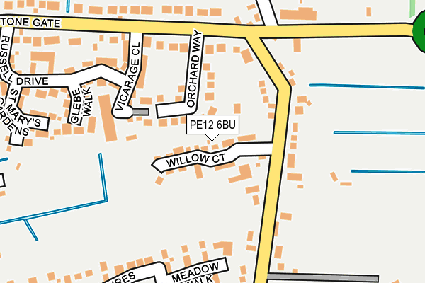 PE12 6BU map - OS OpenMap – Local (Ordnance Survey)