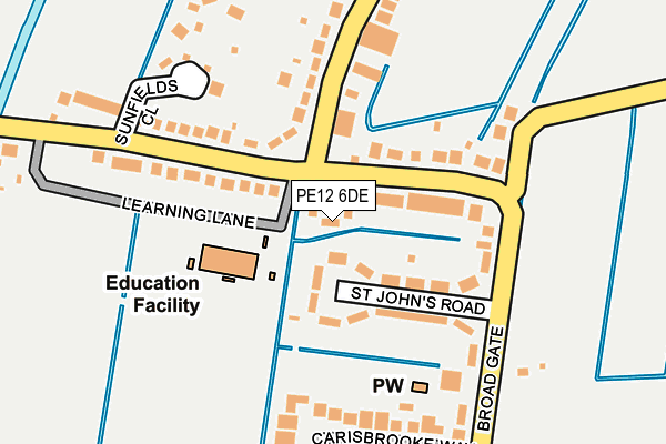 PE12 6DE map - OS OpenMap – Local (Ordnance Survey)