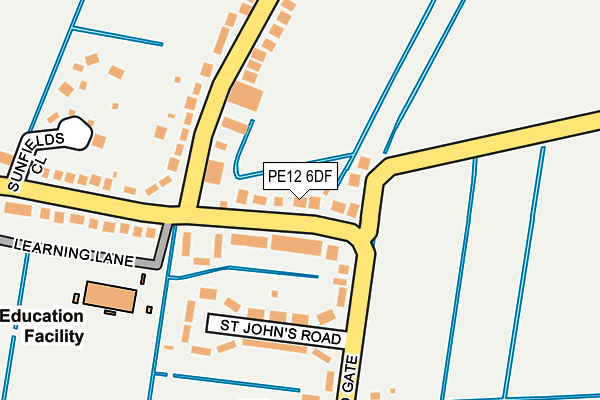 PE12 6DF map - OS OpenMap – Local (Ordnance Survey)