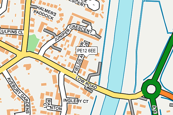 PE12 6EE map - OS OpenMap – Local (Ordnance Survey)