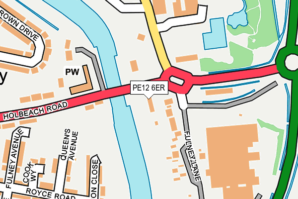 PE12 6ER map - OS OpenMap – Local (Ordnance Survey)