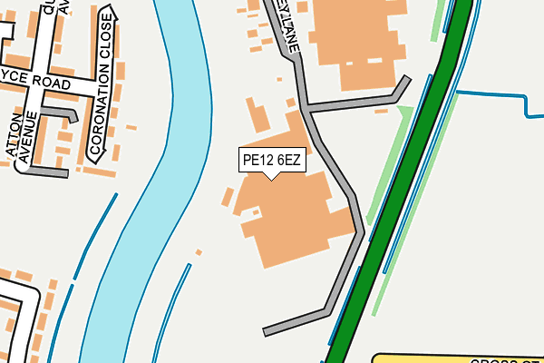 PE12 6EZ map - OS OpenMap – Local (Ordnance Survey)