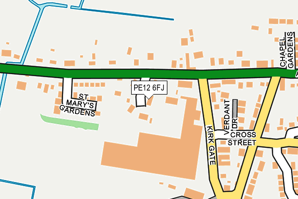 PE12 6FJ map - OS OpenMap – Local (Ordnance Survey)