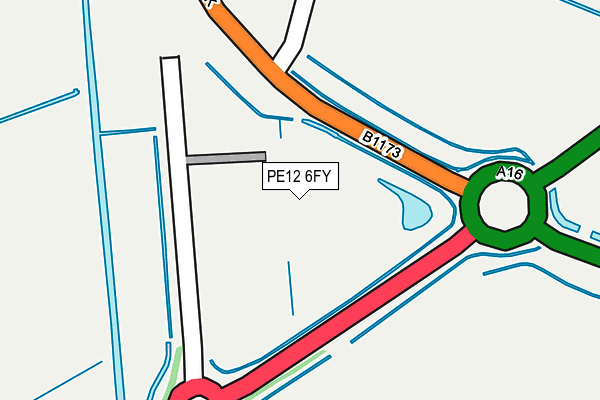 PE12 6FY map - OS OpenMap – Local (Ordnance Survey)