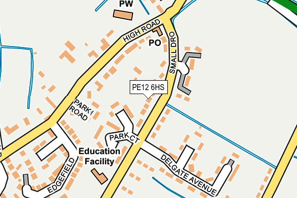 PE12 6HS map - OS OpenMap – Local (Ordnance Survey)