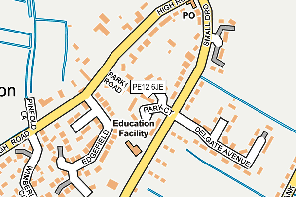 PE12 6JE map - OS OpenMap – Local (Ordnance Survey)