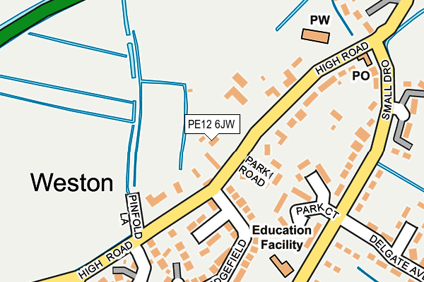 PE12 6JW map - OS OpenMap – Local (Ordnance Survey)