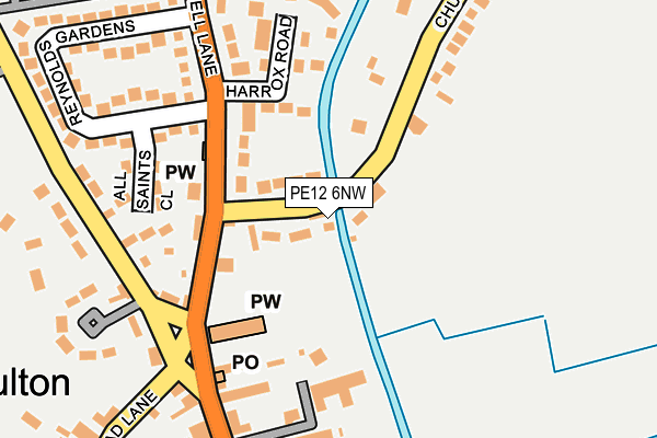 PE12 6NW map - OS OpenMap – Local (Ordnance Survey)