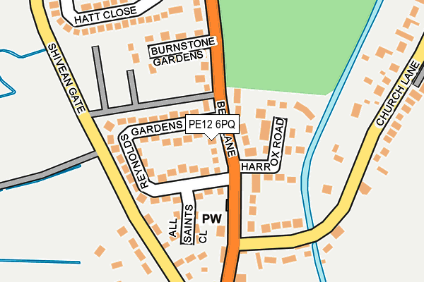 PE12 6PQ map - OS OpenMap – Local (Ordnance Survey)