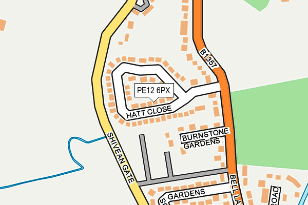PE12 6PX map - OS OpenMap – Local (Ordnance Survey)